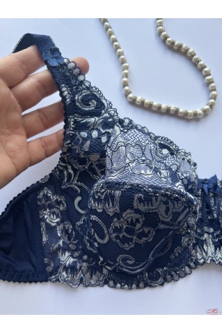 Бюстгальтер с чашкой полупоролон кружевной Lanny Mode 11911 синий